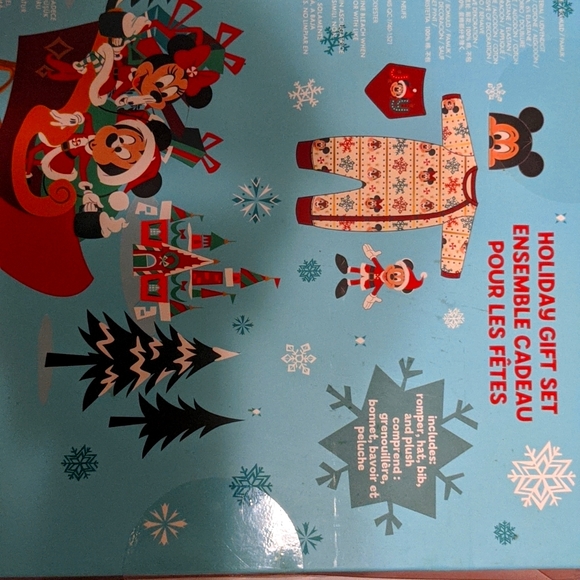 Disney Santa Mickey First Christmas Romper Hat Bib Set Baby Size 0-3 Months - Picture 3 of 6